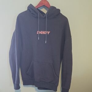 Dark Gray Dandy Sweatshirt With Pink Logo & Embroidery